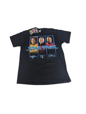 Star Trek Generations Vintage 1994 Black Graphic Print T Shirt Single Stitch NWT